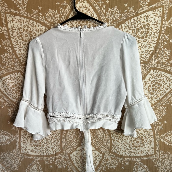 For Love & Lemons Willow Crop Top in White Size M - Picture 5 of 7